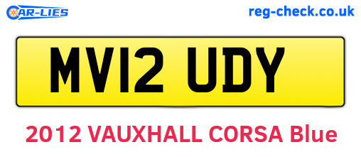 MV12UDY are the vehicle registration plates.