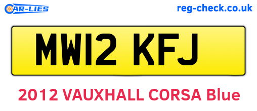MW12KFJ are the vehicle registration plates.