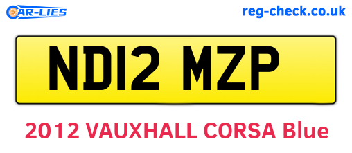 ND12MZP are the vehicle registration plates.
