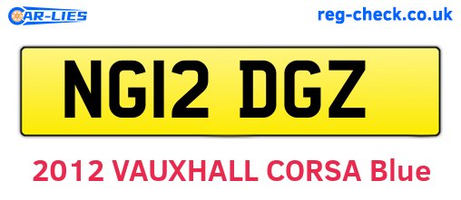 NG12DGZ are the vehicle registration plates.