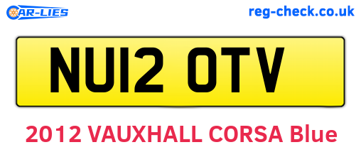 NU12OTV are the vehicle registration plates.