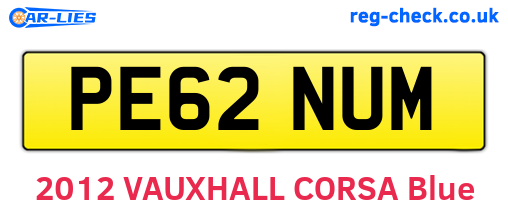 PE62NUM are the vehicle registration plates.