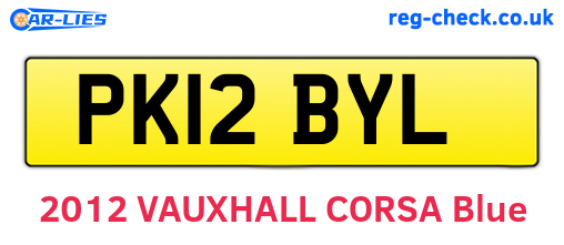 PK12BYL are the vehicle registration plates.