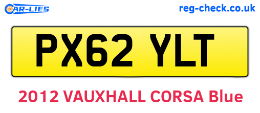 PX62YLT are the vehicle registration plates.