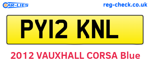 PY12KNL are the vehicle registration plates.