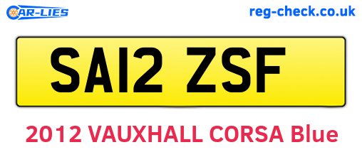 SA12ZSF are the vehicle registration plates.