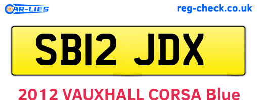 SB12JDX are the vehicle registration plates.