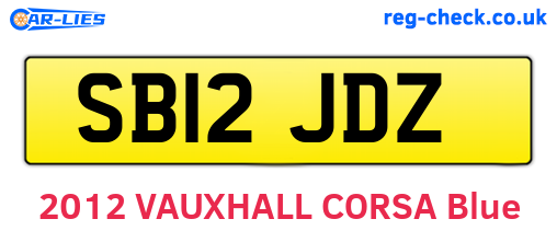 SB12JDZ are the vehicle registration plates.