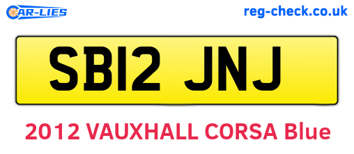 SB12JNJ are the vehicle registration plates.