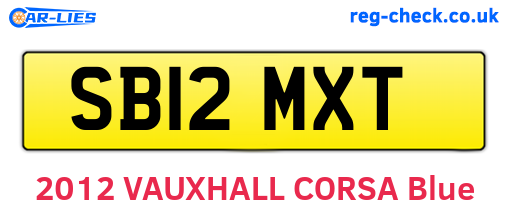 SB12MXT are the vehicle registration plates.