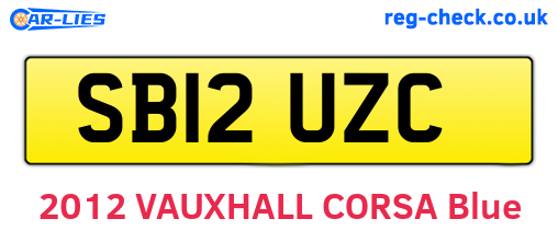 SB12UZC are the vehicle registration plates.