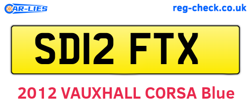 SD12FTX are the vehicle registration plates.