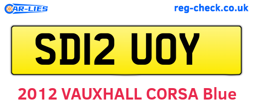 SD12UOY are the vehicle registration plates.