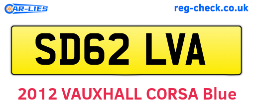 SD62LVA are the vehicle registration plates.