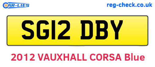 SG12DBY are the vehicle registration plates.