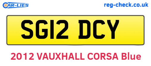 SG12DCY are the vehicle registration plates.