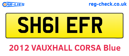 SH61EFR are the vehicle registration plates.