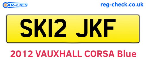 SK12JKF are the vehicle registration plates.