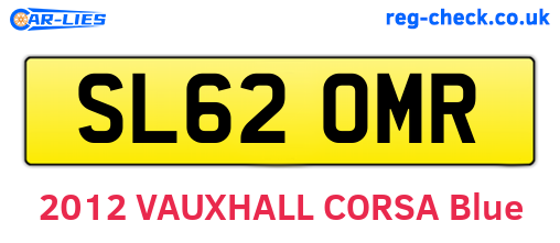 SL62OMR are the vehicle registration plates.