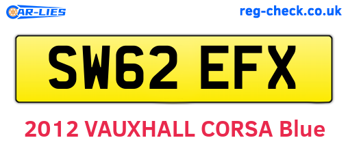 SW62EFX are the vehicle registration plates.