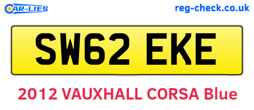 SW62EKE are the vehicle registration plates.