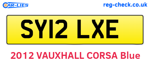SY12LXE are the vehicle registration plates.