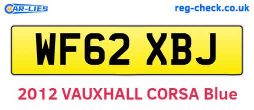 WF62XBJ are the vehicle registration plates.