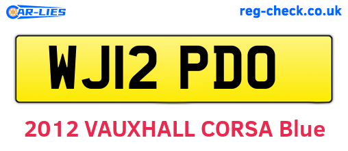 WJ12PDO are the vehicle registration plates.