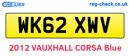 WK62XWV are the vehicle registration plates.