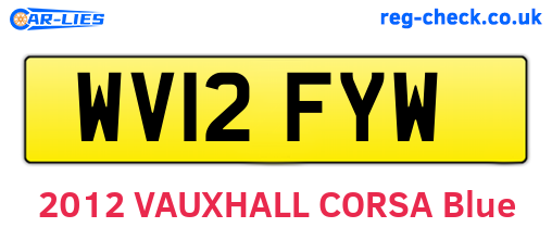 WV12FYW are the vehicle registration plates.