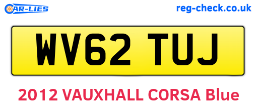 WV62TUJ are the vehicle registration plates.