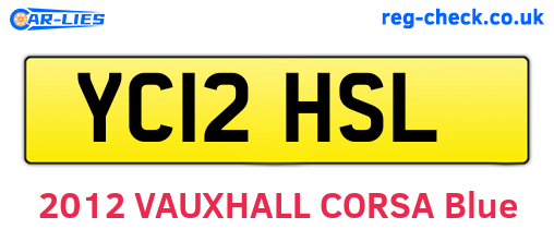 YC12HSL are the vehicle registration plates.