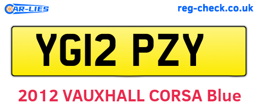 YG12PZY are the vehicle registration plates.