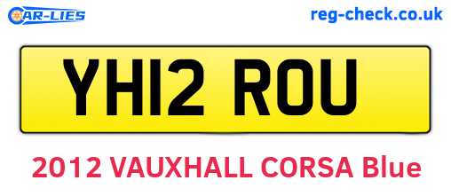 YH12ROU are the vehicle registration plates.