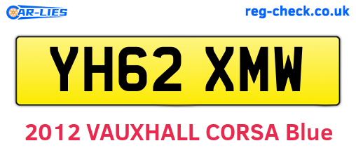 YH62XMW are the vehicle registration plates.