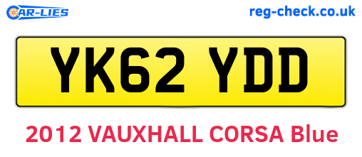 YK62YDD are the vehicle registration plates.