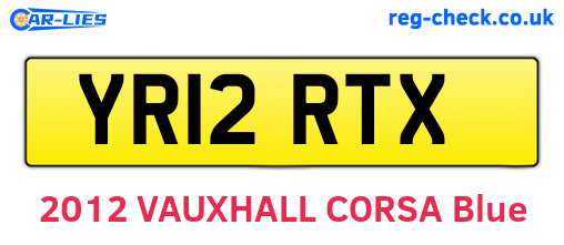 YR12RTX are the vehicle registration plates.