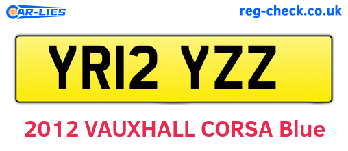 YR12YZZ are the vehicle registration plates.