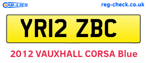 YR12ZBC are the vehicle registration plates.
