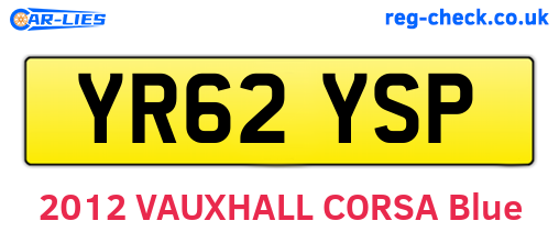 YR62YSP are the vehicle registration plates.