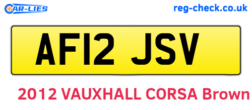 AF12JSV are the vehicle registration plates.