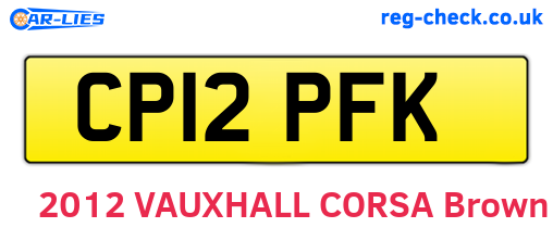 CP12PFK are the vehicle registration plates.