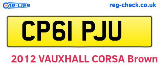 CP61PJU are the vehicle registration plates.