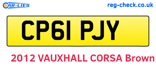 CP61PJY are the vehicle registration plates.