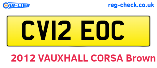 CV12EOC are the vehicle registration plates.