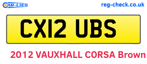 CX12UBS are the vehicle registration plates.