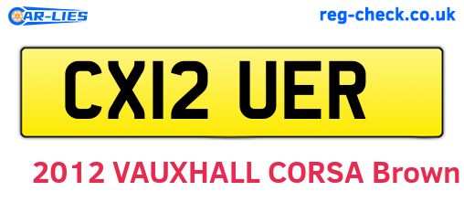 CX12UER are the vehicle registration plates.