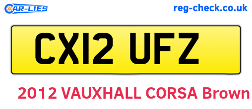 CX12UFZ are the vehicle registration plates.