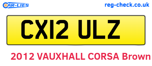 CX12ULZ are the vehicle registration plates.