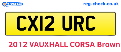CX12URC are the vehicle registration plates.